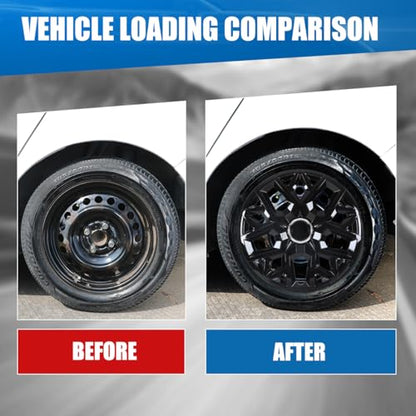 Winjet 15'' Universal Hubcaps Set of 4 PP Material Steel Wheel Rims Cover,Wheel Cover Replacement R15 Hub Caps,Auto Tire Replacement Exterior Cap Snap On Car Truck SUV(15 Inch,Black Lacquer) - color: Black Lacquer(5181-BL-15), size: 15 inch