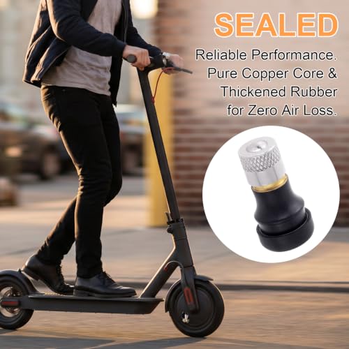 Tubeless Tire Valve Stems for Electric Scooter - color: Black, 6Pcs