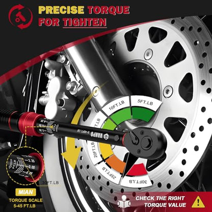 VANPO 3/8-Inch Drive 5-45 Ft-Lb Click Torque Wrench for Spark Plugs & Moto - size: 3/8-Inch (5-45 Ft-Lb / 6.8-61 Nm)