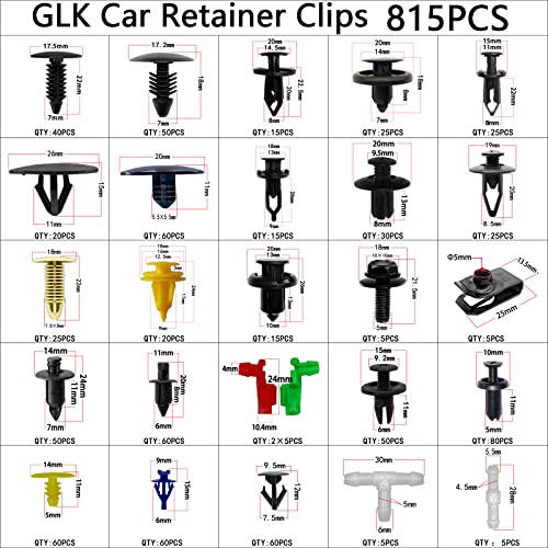 860Pcs Car Push Retainer Clips and Body Fastener Clips Kit - color: blue