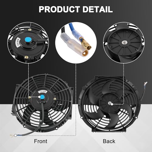 JDMSPEED New 2 Sets Universal 10'' Electric Radiator Cooling Slim Fan Push Pull Mounting Kit - color: Black, size: 10 Inch*2