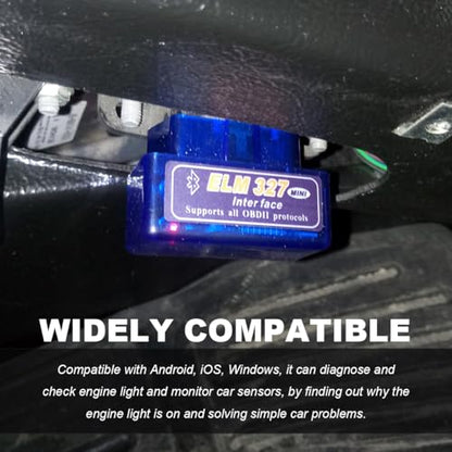 KVAEY OBDII Car Auto Diagnostic Scanner, ELM327 Automotive Bluetooth Scan Tool and Code Reader, Professional Car Bluetooth Engine Fault Code Reader, Universal Car Accessories (White) - color: White, size: 1 PCS