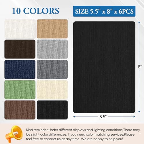 Canvas Repair Patch 5.5 x 8 Inches 6Pcs Self-Adhesive Waterproof Canvas Patch Kit for Repairing Tents,Sofas,Boat Covers,Camping Chair,Awnings,Car Seats. (Black) - color: Black, size: 5.5"×8"