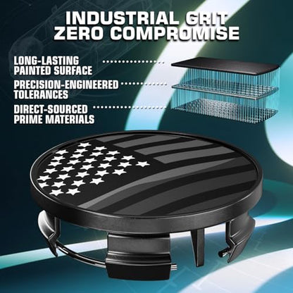 63MM 2.5 Inch Wheel Center Caps for Dodge Ram 6KF18TRMAA Rim Wheel Center Hub Caps, Pack of 4 Gloss Black with American Flag - color: Gloss Black with American Flag, size: Outer 63.0MM , Inner 55.5MM