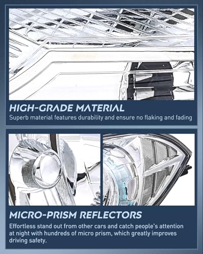 Nilight Headlight Assembly Compatible with 2008-2012 Chevy Malibu - color: Chrome Housing Clear Reflector, size: 2008-2012 Chevy Malibu
