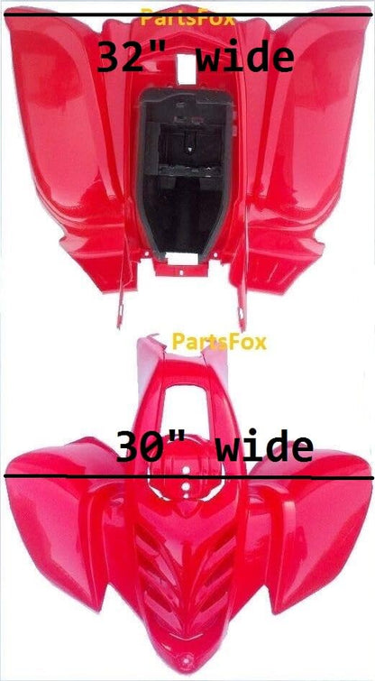 30" wide Plastic Body for Baja 90cc Hensim HS150cc Roketa 150cc Yamoto 110cc Taotao 250E Hensim Red Cat 150cc (Red) - color: Red
