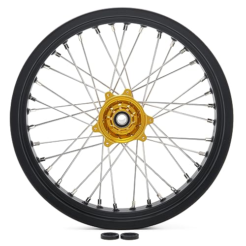 TOFR 17"x3.5" 17"x4.25" Spoked Wheels Rims Hubs for Sur-Ron Ultra Bee Gold - color: Gold, size: 17" Front 17" Rear