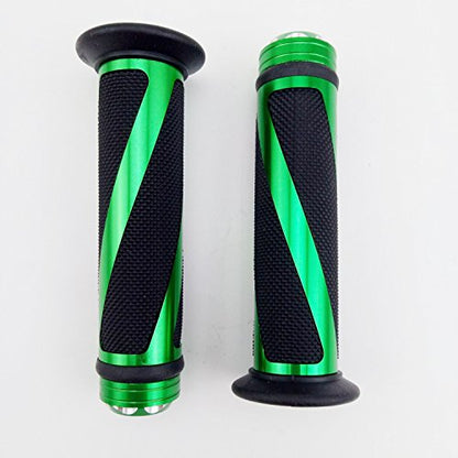 Universal Motorcycle Rubber Gel Handlebar Hand Grips for 7/8" Bar End Handle Bars Sports Bikes - color: Green
