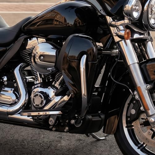 XFMT Motorcycle Lower Fairing w/Glove Box Fit For Harley Touring 1983-2013 - color: Vivid Black For Harley Touring '83-'13