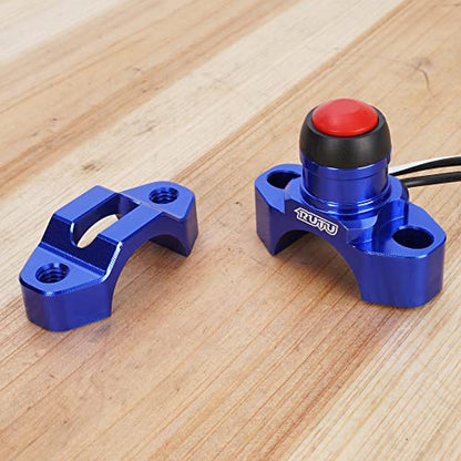 CNC Universal Engine Stop Start Kill Switch Button for 22mm Handlebar-Blue - color: Blue, size: with Mounting Backplate