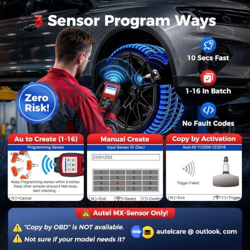 Autel TS408 TPMS Programming Tool, Tire Pressure Sensor Replacement Scanner