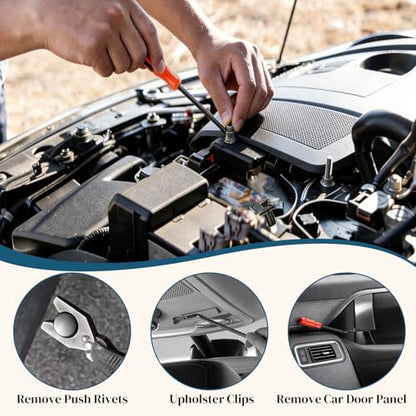 100PCS Car Bumper Push Retainer Clips & Nylon Fasteners Rivet Kit, 6 Sizes Car Body Screw Retainer, Door Trim Panel Clips, Universal Auto Bumper Accessories for Car Truck SUV (100PCS&Tool)