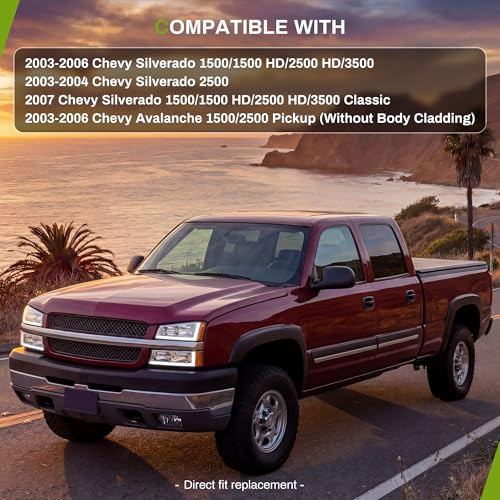 AUTOSAVER88 LED DRL Headlights Compatible with 03-06 Silverado Chrome - color: Chrome Housing Amber Reflector