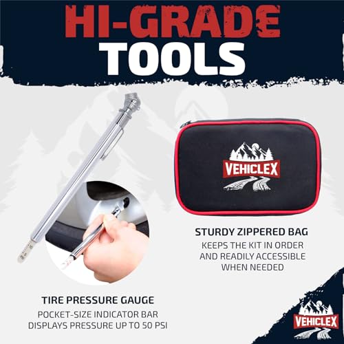 Vehiclex Tubeless Tire Repair Kit with Aluminum T Handle Tools - size: Compact kit
