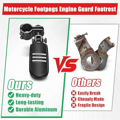 Goldfire Motorcycle Footpegs Engine Guard Footrest 1.25" Highway Pegs,32mm Adjustable For Harley Road Glide Street Glide Softail Glide Sportster Glide Electra Glide Road King Accessoreis