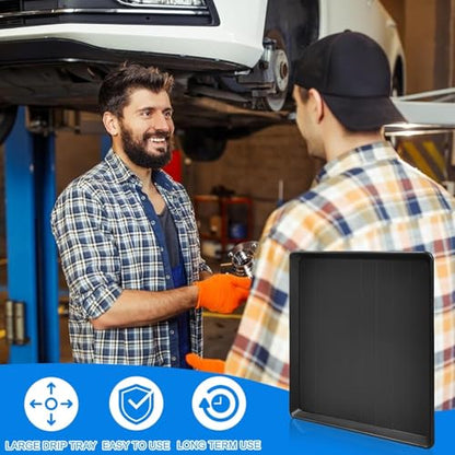 10 Pack Large Oil Change Drain Pan Under Car - 22” Auto Oil Drip Pan, Oil Drip Tray for Under Car Plastic Oil Tray,Mini Fridge Drip for Air Conditioners Machinery Catch Replacement