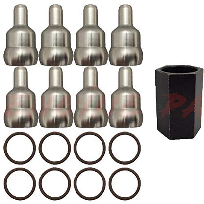 6.0L Revive #3 Kit w/Aftermarket Studs Head Gasket Oil Cooler Stand Pipe HP Cup Exhaust and Intake Gasket Sets - Fits Ford 6.0L 6.0 Powerstroke Kit - 03-05.5 (18MM Dowel) - DK Engine Parts (18-3R) - size: 18 - 3R