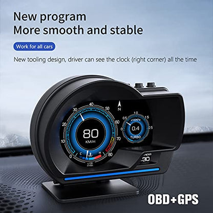 OBD2 Gauge Display Speedometer for Car All in One with Dual System