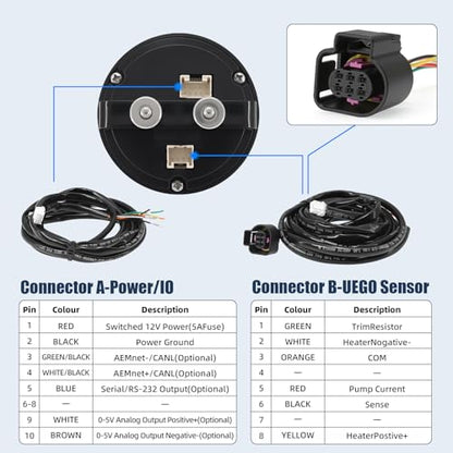 ARTILAURA 30-0300 Wideband AFR Gauge Digital Air Fuel Ratio Gauge Kit