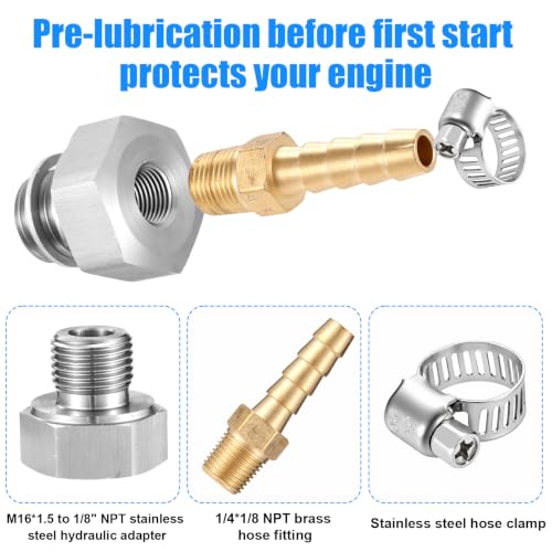 NQEUEPN Oil Pressure Adapter, Engine Oil Priming Tool Kit
