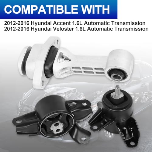 3PCS Engine Motor Mount Kit for 11-18 Elantra Accent Veloster Forte Rio - size: Elantra 2011-2016