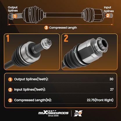 maXpeedingrods Front Right CV Axle Shaft Assembly for Acura TSX - color: 66-4251 Right