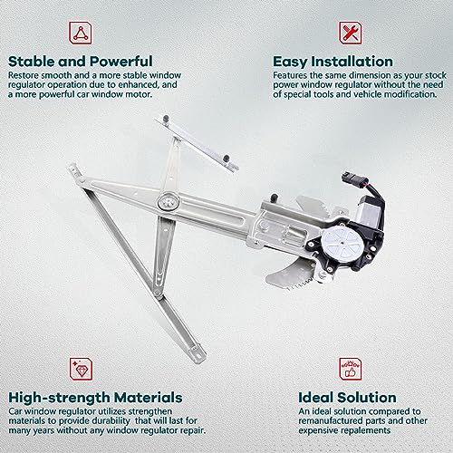 FINDAUTO 741-307 Power Window Regulator for 2003-2007 for Honda for Accord - size: Front Right, style: 2003-2007 for Honda for Accord