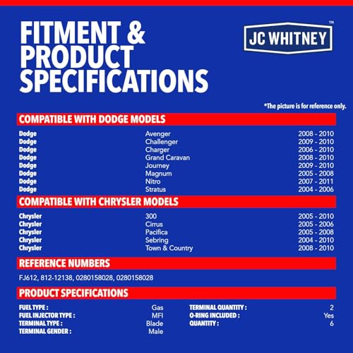 JC Whitney Set of 6 Fuel Injectors
