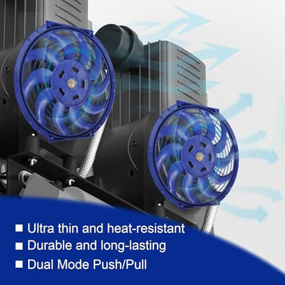 SSN 12" Blue Electric Radiator Cooling Fan Assembly Kit - color: Blue, size: 12" No Thermostat