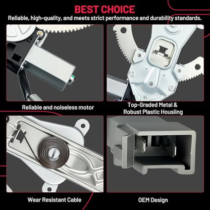 BDFHYK 741-870 Power Window Regulator with Motor Front Left Compatible with Ford Freestar 2004-2007, Ford Windstar 1995-1997, 1999-2003, Mercury Monterey 2004-2007 - size: Front Left, style: 2004-2007 Ford Freestar