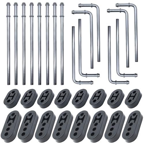 32PCS Car Exhaust Hanger 3/8"(10MM) Rod Rubber Exhaust Hangers Mount Kits - size: 32PCS Exhaust Hanger Rod With Rubber