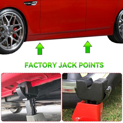 Universal Axle Car Jack Stand Pad Rubber Slotted Guard Support Block Lifting Lift Frame Rail Pinch Protector Anti-Slip Floor Cushion - size: 6Ton & 4Pcs