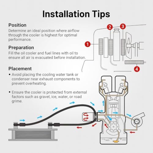 EVIL ENERGY 16 Row Oil Cooler Kit, 10AN Engine Cooler Radiator Universal - size: 16 Row