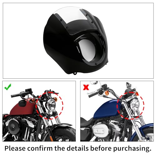TCMT Quarter Fairing Kit Fits For Harley 1988-later XL 1986-1994 FXR 1995-2005 Dyna Models - color: Clear Windshield Fairing