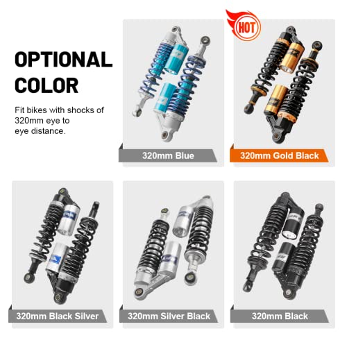 12.6" Universal Motorcycle Rear Air Shock Absorbers 320mm for HONDA - color: Black