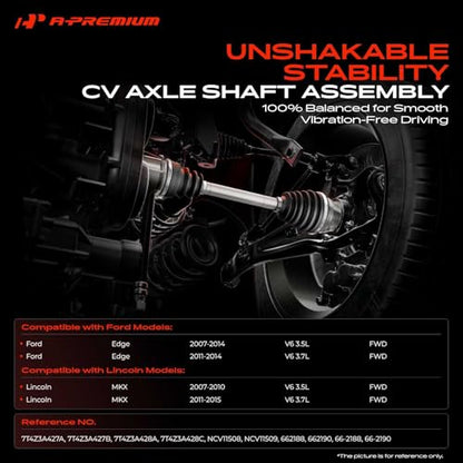 A-Premium Set of 2 Front CV Axle Shaft Assembly - style: Front Driver and Passenger Side
