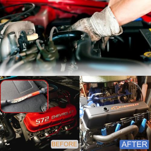 Spark Plug Wire Heat Shield 8PCS Spark Plug Boots Thermal Protection Sleeve 1200 Degree 6 inch Heat Cover Wrap for Car Truck (Blue) - color: blue