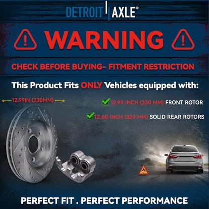 Detroit Axle - Brake Kit for 2017-2021 Chrysler Pacifica 2020-2021 Voyager - size: 10PR54920/KIT