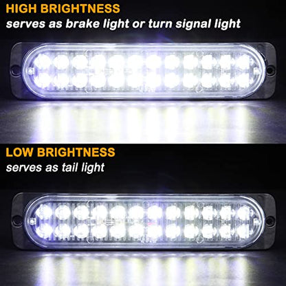 Pack of 2 Aluminum Housing Clear Lens White LED Reverse Backup Running Trailer Lights 7.5 Inch, DOT Compliant Waterproof Surface Mount Lighting for Truck Jeep RV - color: White, size: 7.5 INCH