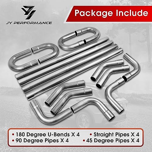 3'' Mild Steel Exhaust Pipe Kit, 3'' OD Exhaust Pipe, 16PCS - size: 3''