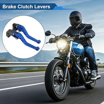 Short Brake Clutch Levers for Kawasaki Z1000SX/NINJA 1000/Tourer 2011-2016 6 Position Adjustable Motorcycle Handlebar Brake Lever Aluminum Alloy Blue - color: Blue