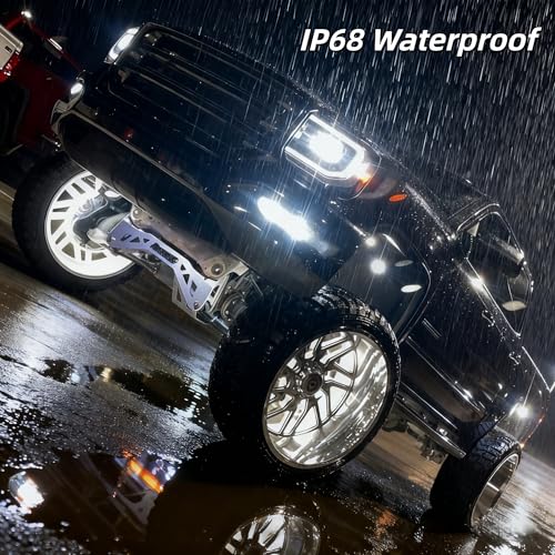 4-Pack 17.5" Quad Row Cold White Wheel Light Rings for Truck Car