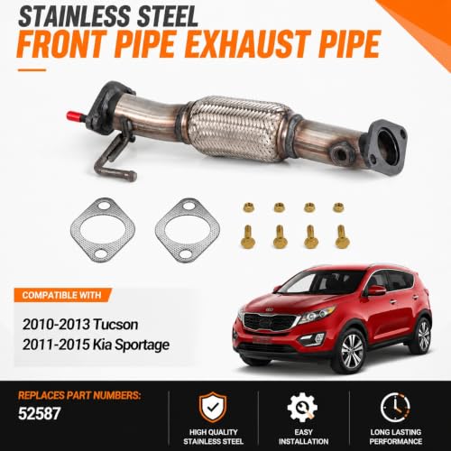 52587 Exhaust Pipe for 10-13 Hyundai Tucson & 2011-2015 Kia Sportage FP12 - size: 52587-SIZE