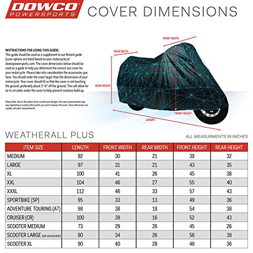 Dowco Guardian 51614-07 WeatherAll Plus Indoor/Outdoor Waterproof Motorcycle Cover: Grey, Adventure Touring
