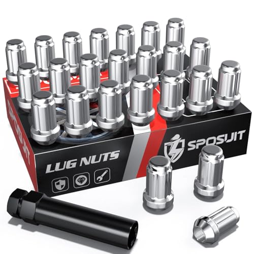 Sposuit 24 Pcs M12x1.25 Chrome Spline Lug Nuts, 19mm Hex, for Nissan - color: Chrome, size: M12x1.25, style: 24 Pcs