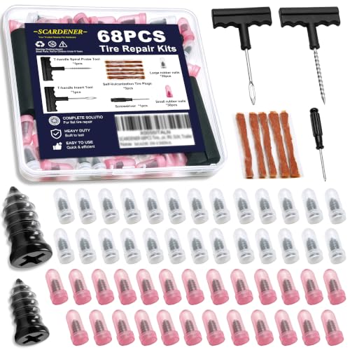 68PCS Tire Repair Kits,Tire Repair Screws,Tire Plug Kits,