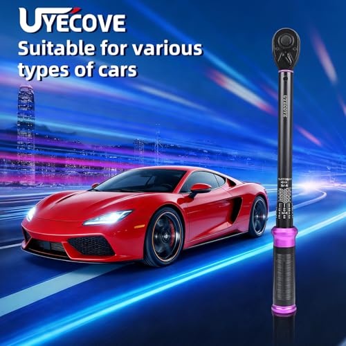 1/2" Inch Drive Click Torque Wrench 10-170 FT-LB/13.6-230.5N.M, ±3% Accuracy, Dual-Direction Click Professional Torque Wrench, Dual Range Scales Graduated in FT.LB and N.M, Purple - size: 1/2" 10-170 FT.LB(Purple)
