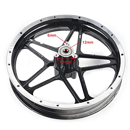 YIYIBYUS Rear and Front Wheels Set 2.50-10 Front+Rear Wheel Tire Rim Hub Assembly Aluminum Tire Rim Hub for 2 Stroke Dirt Bike 49cc 50cc Mini Pit Dirt Bike Black