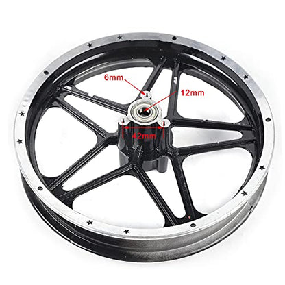 YIYIBYUS Rear and Front Wheels Set 2.50-10 Front+Rear Wheel Tire Rim Hub Assembly Aluminum Tire Rim Hub for 2 Stroke Dirt Bike 49cc 50cc Mini Pit Dirt Bike Black