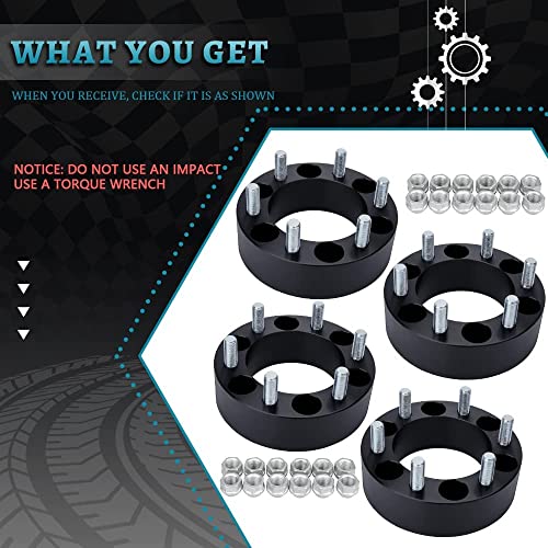IRONTEK 6x5.5 Wheel Spacers 2inch 108mm Fit for Chevrolet, for GMC, M14x1.5 - size: 6x5.5-2in